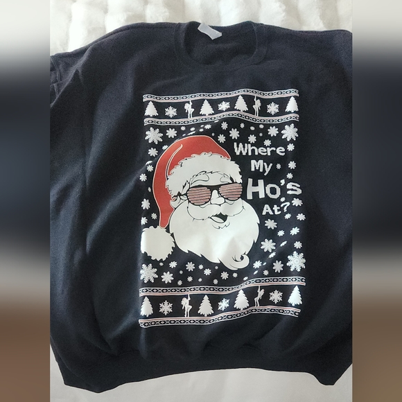 Where my Ho's at? Ugly Christmas Sweatshirt Sweater size XXL - Picture 2 of 6